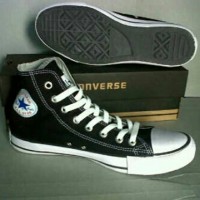 sepatu converse tinggi /high hitam putih ecer+box