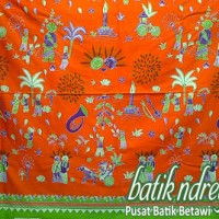 kain meteran batik betawi orange