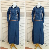 gamis jeans bordir fit XL.XXL