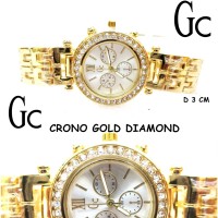 JAM TANGAN WANITA GUESS GC AKSEN CRONO GOLD NEW KW