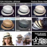 Jual topi Fedora Coboy Jerami Tikar Polos Dewasa Straw Hat Hats Premium Murah