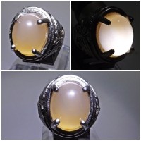 BT025 Cincin Batu Akik King Bacan Obi Kuning Madu / Yellow King Obi
