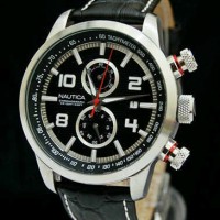Jam Tangan Nautica Chronograph Tali Kulit