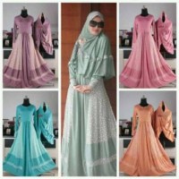 Gamis Syari Jersey Super motif Polkadot
