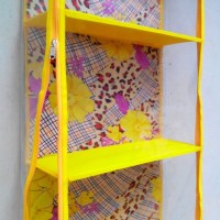 Rak Tas / Hanging Bag Organizer Motif Blueberry Leophard Kuning