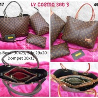 TAS LOUIS VUITTON LV COSMO BEHEL HITAM SEMI SUPER