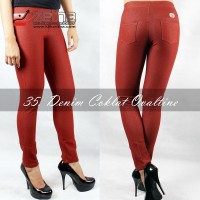 Jual Celana Zetha Denim Coklat Ovaltine ukuran S, M, L, XL Murah