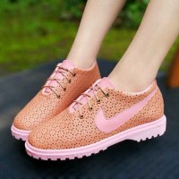 Sepatu Wanita Mocca Coklat Casual Docmart Kulit Laser Kets Tali Brown