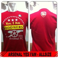 Jual Kaos Distro Bola ARSENAL Yes I'am Murah