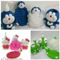 Bath Room Set Mandi Tempat Sabun Karakter Hello Kitty Doraemon Keroppi