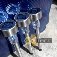 Jual Lampu Taman 1 LED 37 cm Tenaga Surya Tancap Stainless / Solar Power Murah