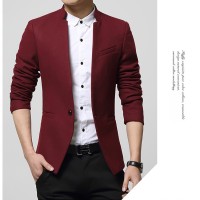 Jual Blazer Mandarin Maroon Murah