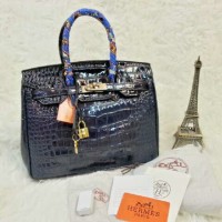 Tas Hermes semi super crocodile warna biru
