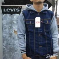 Jaket Hoodie Levis kombinasi fleece