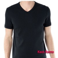 ML tshirt kaos polos model V Neck lengan pendek Hitam murah