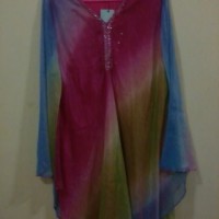 Dress Semi Gamis Kelelawar Bat Wing Kalong Kaftan Sifon Pelangi
