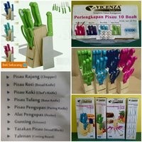 Jual PISAU VICENZA SET 10 BUAH WARNA (knife set) Murah