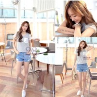 Jual LACEY Lace Pocket Blouse/Top/Tee/Shirt CB- AT10714 Murah