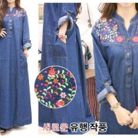 Jual maxi jeans jumbo bordir fit 3L.4L.busui Murah