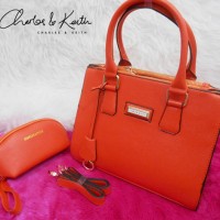 Grosir Tas Online! Tas Wanita CHARLES AND KEITH SAFIANO+DOMPET 3 Ruang
