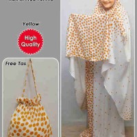 Sv5699 mukenah bali onde yellow bahan cotton rayon kerudung PJ=145 rok