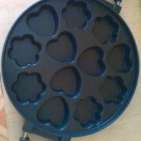 Jual SNACKMAKER TEFLON 12 LUBANG Starpan cetakan Kue Cubit MOTIF HATI BUNGA Murah