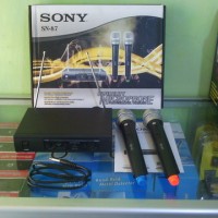 Jual Mic Wireless UHF Double Mikropon Microphone Double Wireless Sony UHF Murah