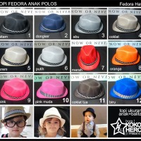 Jual topi anak fedora coboy polos polosan warna warni hat hats Murah