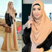 muslimah fashion : setelan hijab fitri aulia mocca & pashmina