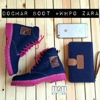 paket sandal sepatu boots wanita denim levis