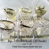 Grosir Ring / Emban Cincin Perak Malaysia / Cina Mata Jumbo