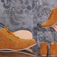 Sepatu Boot Zimzam Brodo Tan Kulit Suade