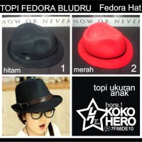 Jual topi Fedora Anak Beludru Coboy kids polos kid hat polosan warna warni Murah