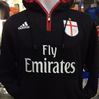 HOODIE AC MILAN HALFZIIPER KEREN MURAH BAGUS BARU COTTON FLEECE READY