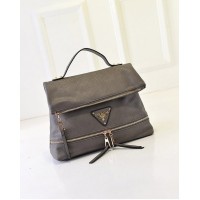 TAS TENTENG BAHU FASHION WANITA IMPORT ABU MODEL PRADA JALAN PERGI DLL