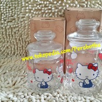 SET 2pcs Toples Permen kue Beling Kaca HELLO KITTY kedap
