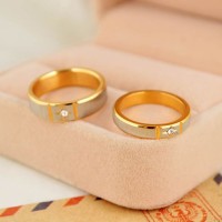 Jual 1 Pasang Cincin + Kotak Cincin Couple High Quality Kode CC-003 Murah