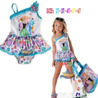 Jual Baju Anak - Dress girl lovely swimsuit frozen blue white Murah