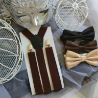 Jual suspender coklat tua dan bowtie dasi kupu Murah