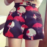 HQ 9280 Girl Print Shorts (BLACK) @SALE