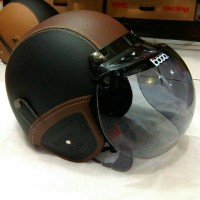 Jual HELM RETRO BOGO CLASIC HITAM COKLAT Murah