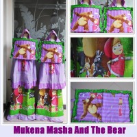 Mukena Anak Masha & The Bear Ungu Size XL
