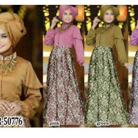 HR-50776 Baju Gamis Shabira Set Satin Gordyn Gorden Murah Terbaru