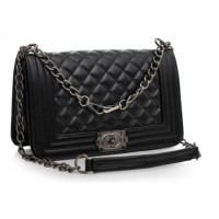 T7726 TAS PESTA FASHION WANITA BRANDED MEREK CHANEL HITAM IMPORT BAGUS
