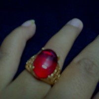 Cincin Batu Akik Merah Delima Tembus Pandang