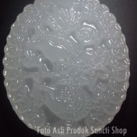 Jual White Jade Coin Dragon Pendant/ Liontin Naga Giok Putih koin 50x42mm Murah