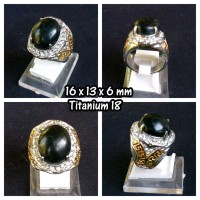 Jual Cincin Batu Giok Black Sojol + Ring TITANIUM (GBS03) Murah