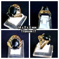 Jual Cincin Wanita Batu Giok Black Sojol + Ring TITANIUM Murah