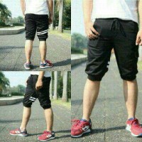 Jual jogger pants pendek strip Murah