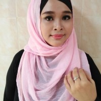 Jual pashmina ombre polos warna baby pink Murah
